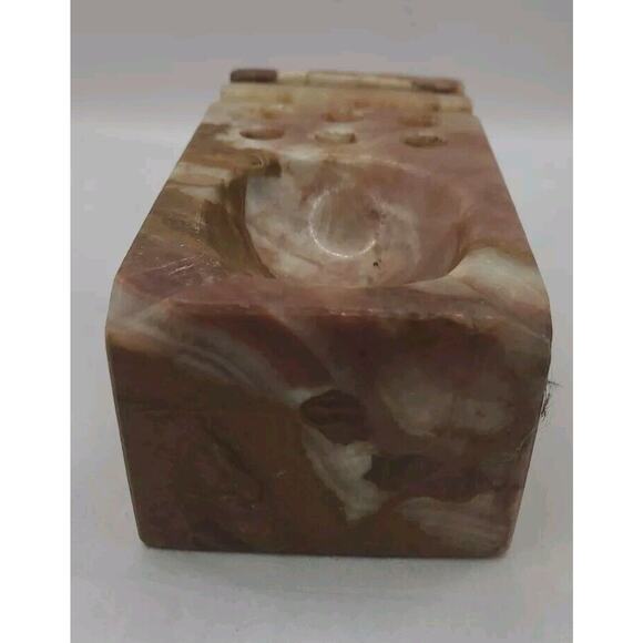 Onyx‎ Stone Ashtray Pen Cigarette Letter Holder Desk Piece - Picture 4 of 7